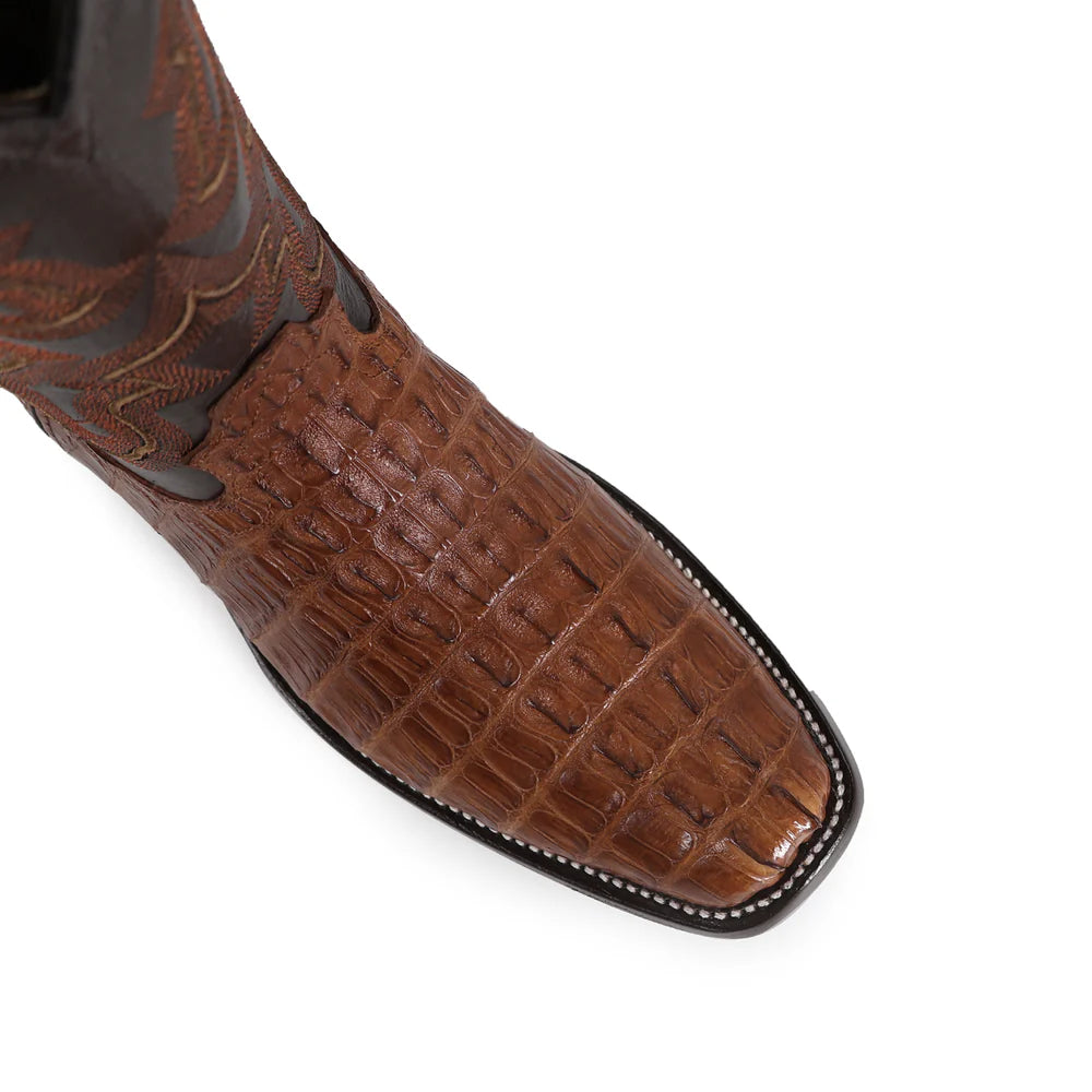 Bota Vaquera Dubai Cocodrilo Cola Coñac