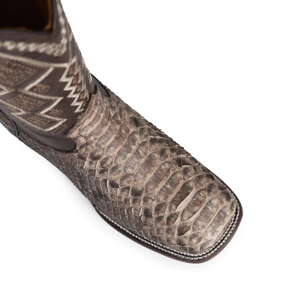 Bota Vaquera Bulldog Pitón Taupe