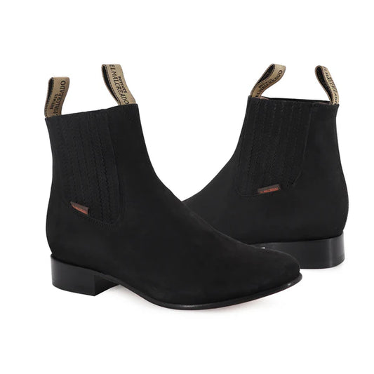 Botín Charro Negro Nobuck