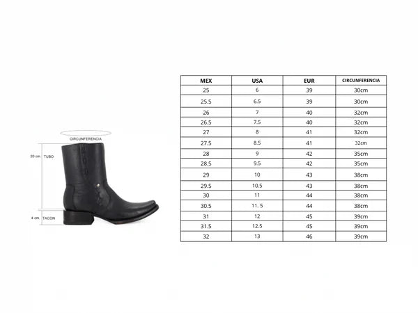 Botin Vaquero Estilo Vegas Negro