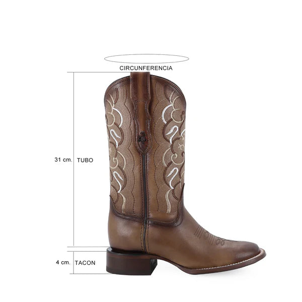 Bota vaquera para dama de piel modelo Milenia