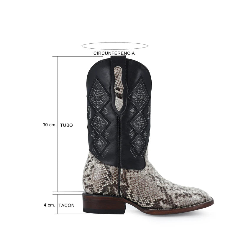 Bota Vaquera Bulldog Pitón Natural