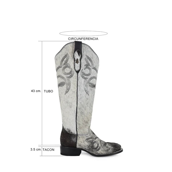 Bota vaquera para dama de piel modelo Alma