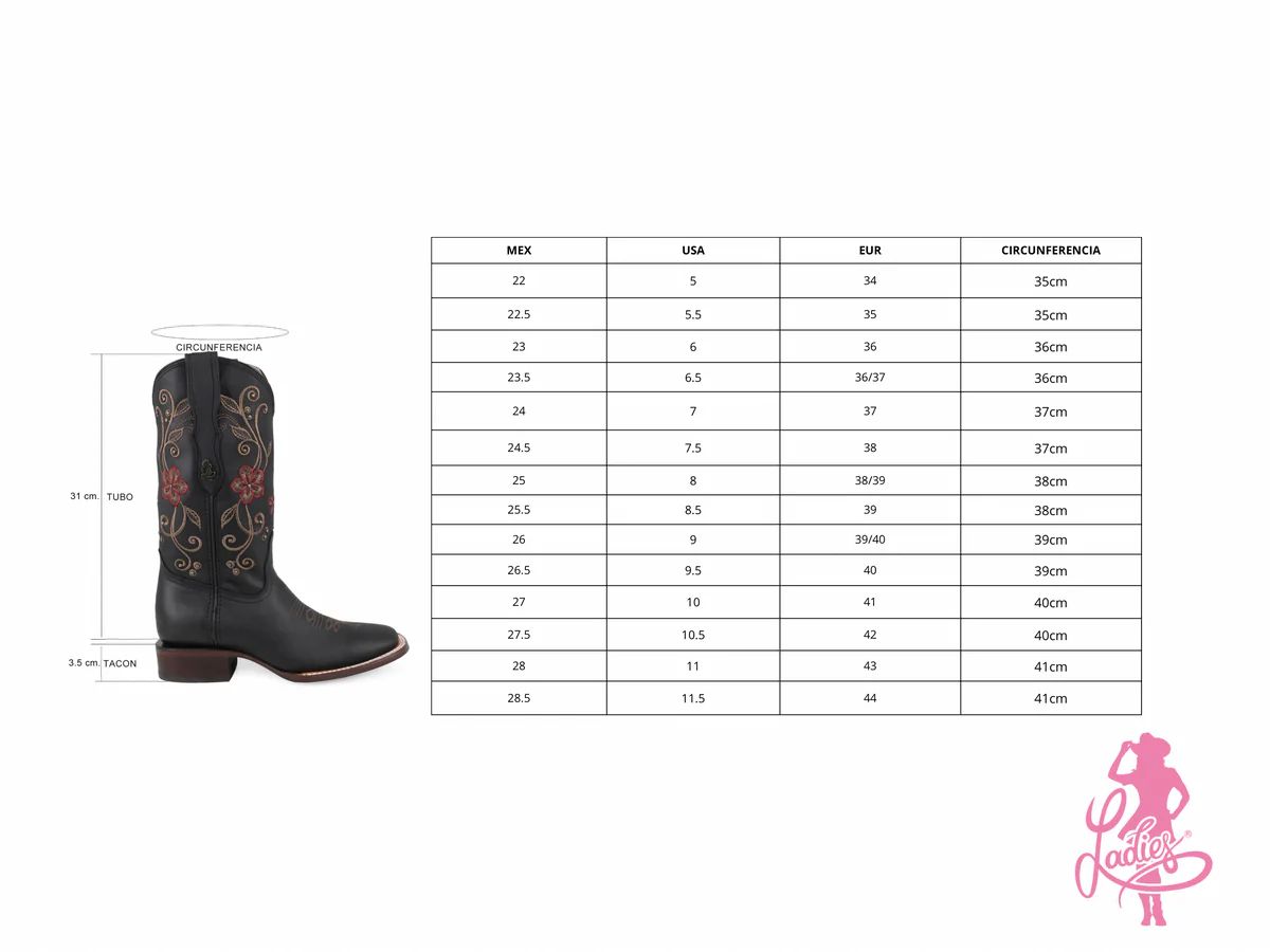 Bota Mujer Modelo Adorada Negra