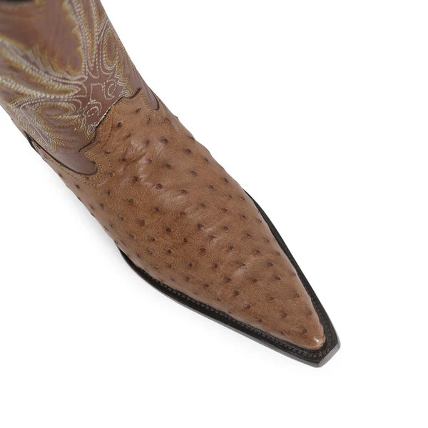 Bota Vaquera Chihuahua Avestruz Coñac