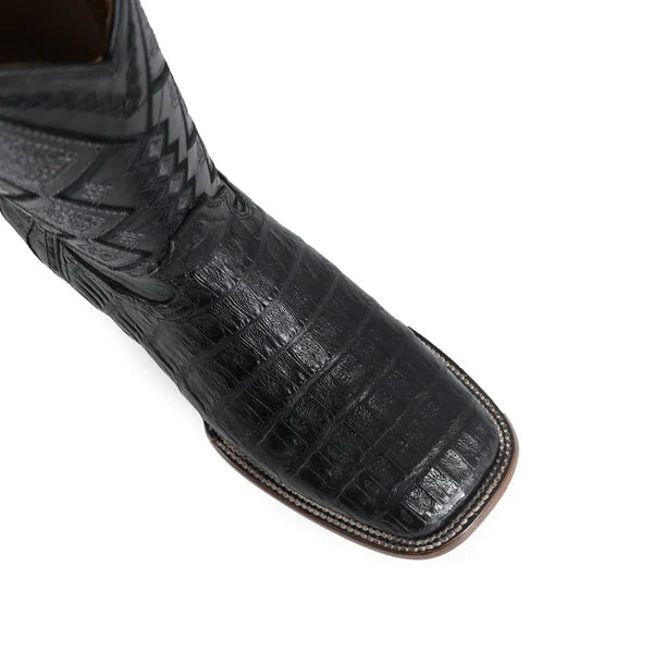 Bota Vaquera Bulldog Cocodrilo Cola Belly Negro