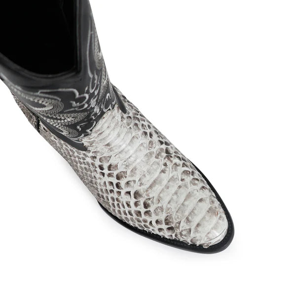 Bota Vaquera Oval Pitón Natural