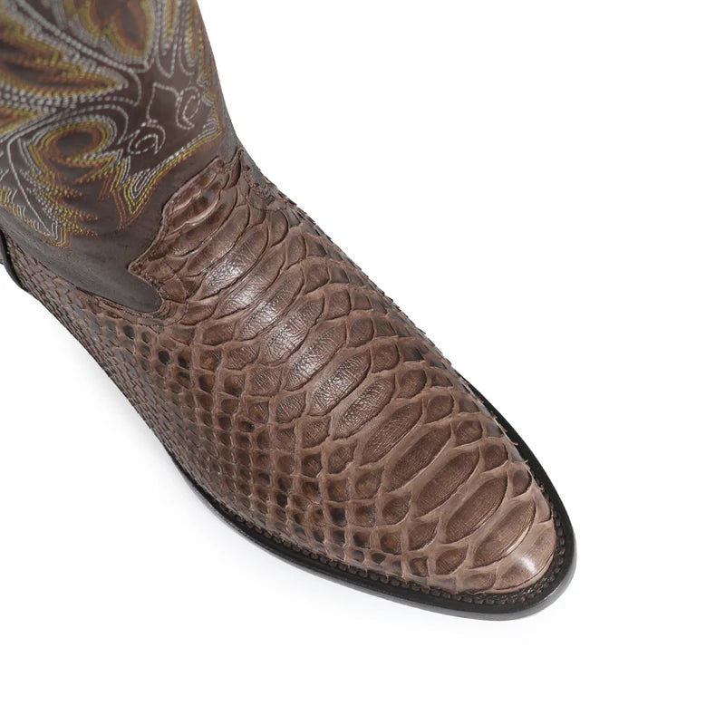 Bota Vaquera Oval Pitón Cafe