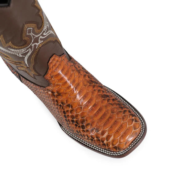 Bota Vaquera Bulldog Pitón Coñac