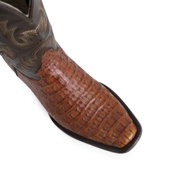 Bota Vaquera Dubai Cocodrilo Lomo Coñac