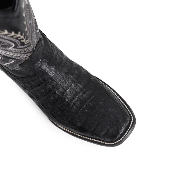 Bota Vaquera Dubai Cocodrilo Lomo Negro