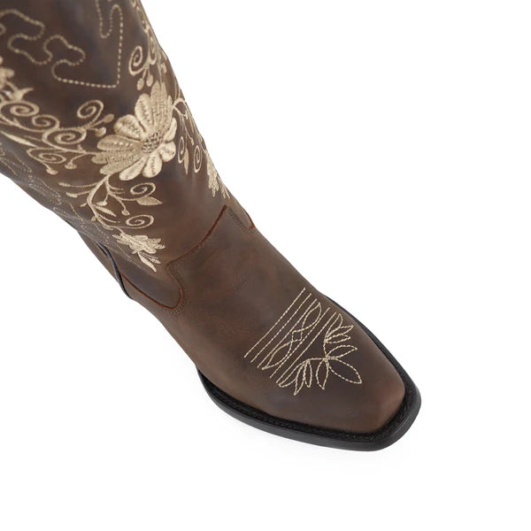 Bota vaquera para dama de piel modelo Gerbera Curvy