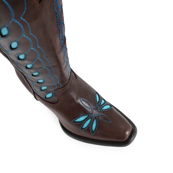 Bota vaquera para dama de piel modelo Maya