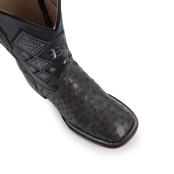 Bota Vaquera Bulldog Avestruz Gris