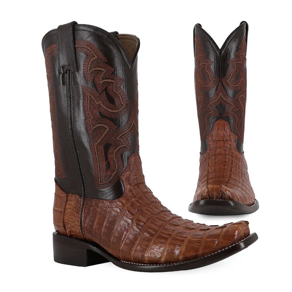 Bota Vaquera Dubai Cocodrilo Cola Coñac