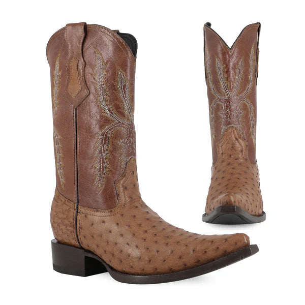 Bota Vaquera Chihuahua Avestruz Coñac