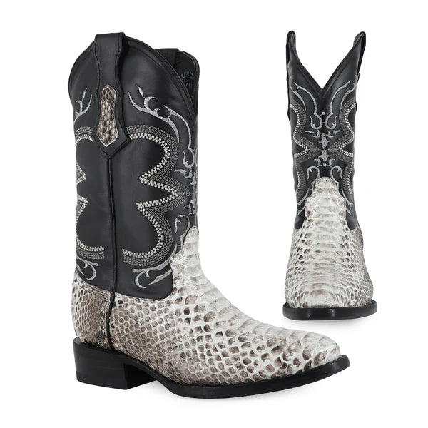 Bota Vaquera Oval Pitón Natural