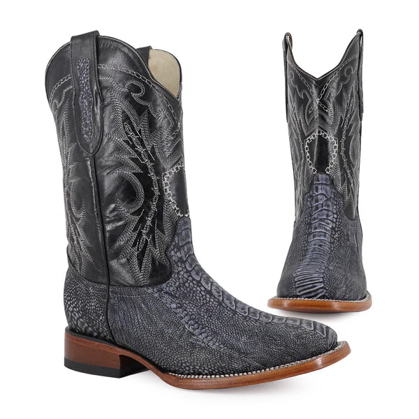 Bota Vaquera Bulldog Pata de Avestruz Azul Rustico