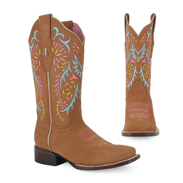 Bota Vaquera Para Dama De Piel Modelo Euforia