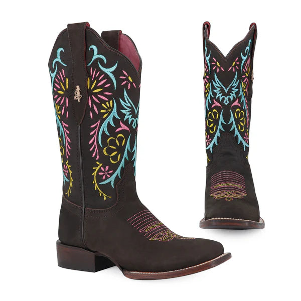 Bota Vaquera Para Dama De Piel Modelo Euforia