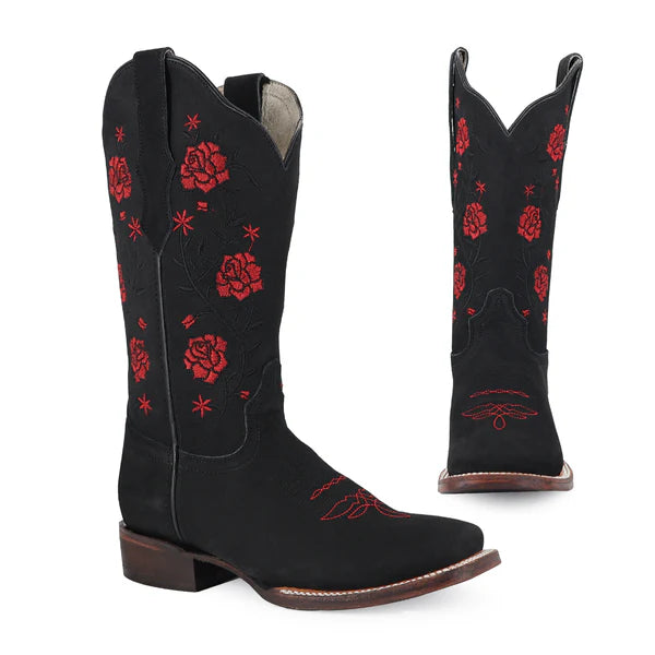 Bota vaquera para dama de piel modelo Rosalia