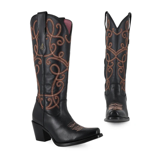 Bota vaquera para dama de piel modelo Maddame