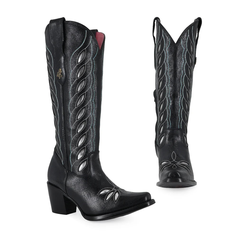 Bota vaquera para dama de piel modelo Maya