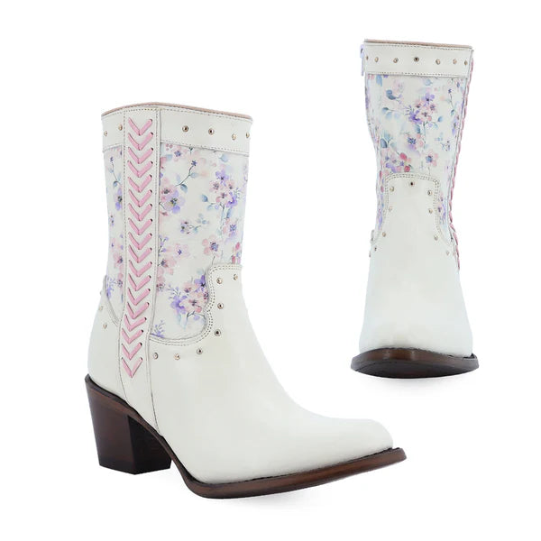 Botin Vaquero Para Dama de Piel Modelo Abril