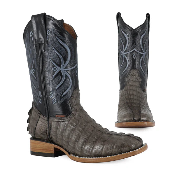 Bota Vaquera Bulldog Cocodrilo Cola Gris