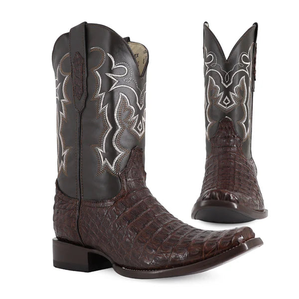 Bota Vaquera Dubai Cocodrilo Lomo Cafe