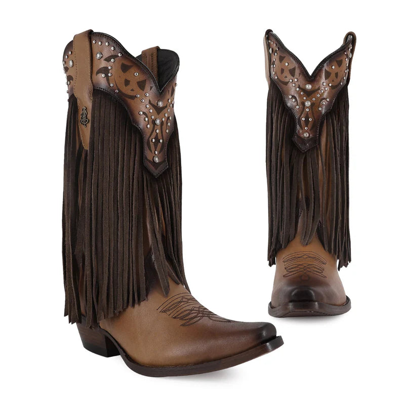 Bota vaquera para dama de piel modelo Forajida