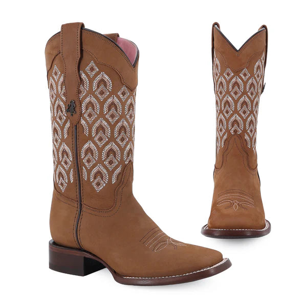 Bota Vaquera Para Dama de Piel Modelo Santorini