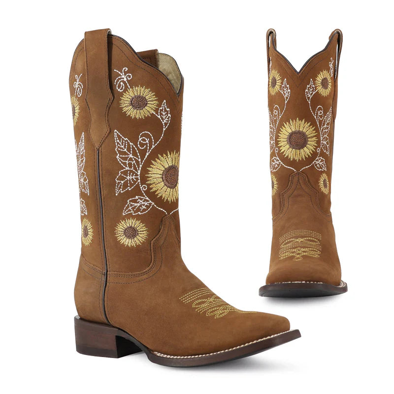 Bota vaquera para dama de piel modelo Luciana