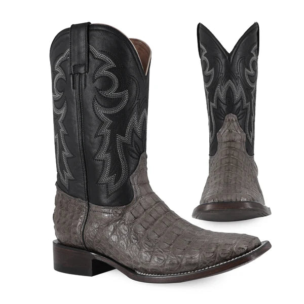 Bota Vaquera Bulldog Cocodrilo Lomo Gris