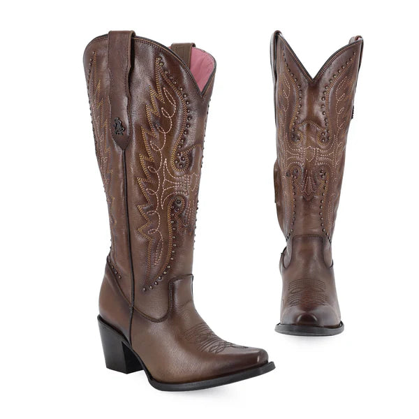 Bota vaquera para dama de piel modelo Liberty alta Curvy