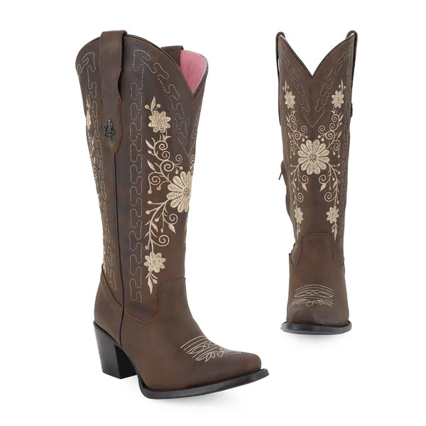 Bota vaquera para dama de piel modelo Gerbera Curvy