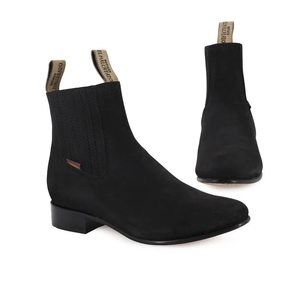 Botín Charro Negro Nobuck