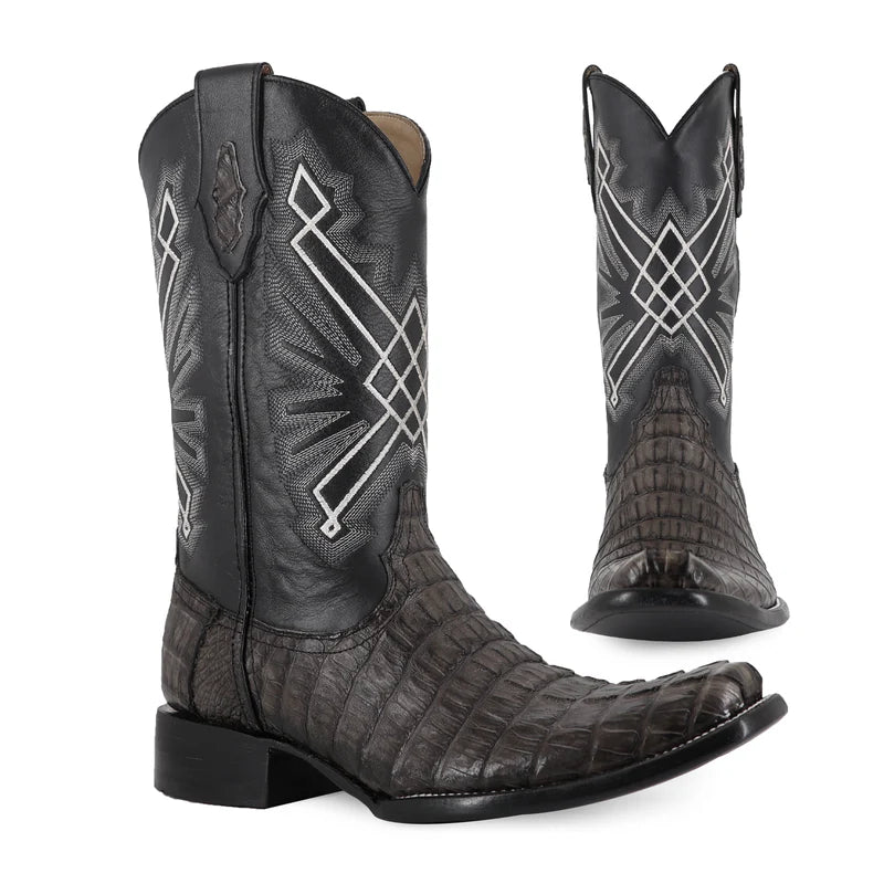 Bota Vaquera Dubai Cocodrilo Cola Gris