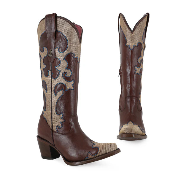 Bota vaquera para dama de piel modelo Vittoria