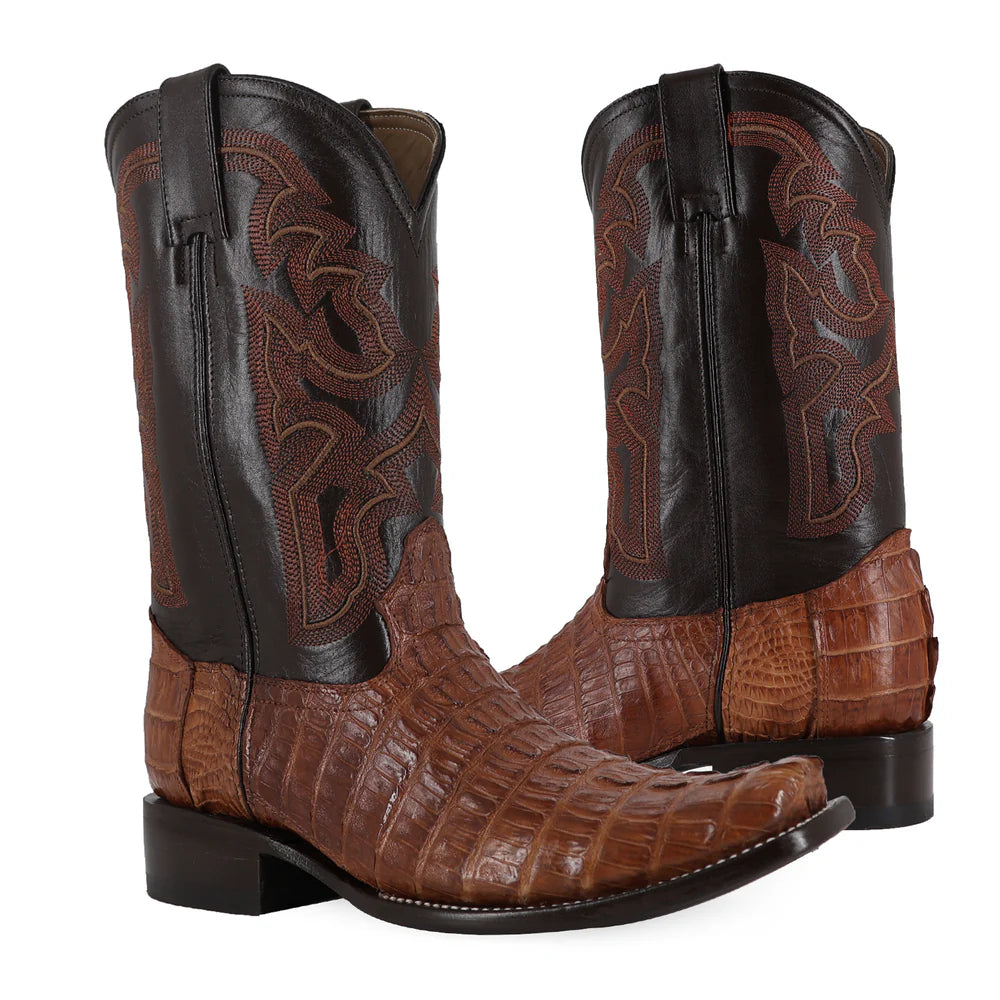 Bota Vaquera Dubai Cocodrilo Cola Coñac