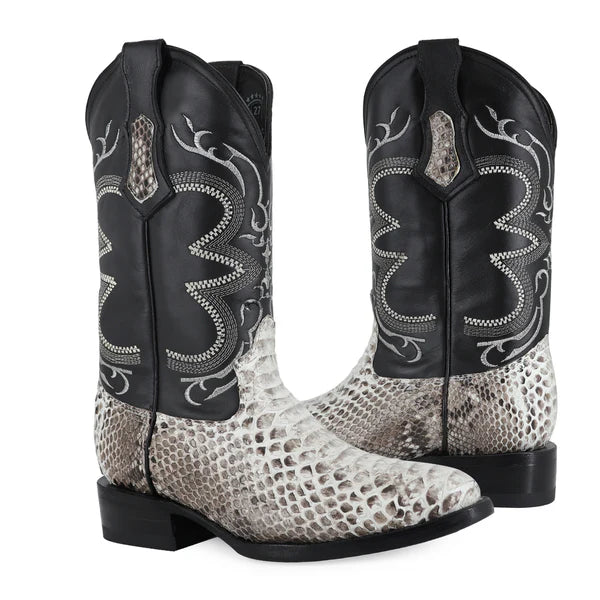 Bota Vaquera Oval Pitón Natural