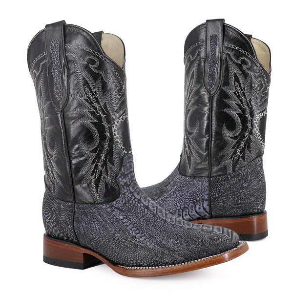 Bota Vaquera Bulldog Pata de Avestruz Azul Rustico