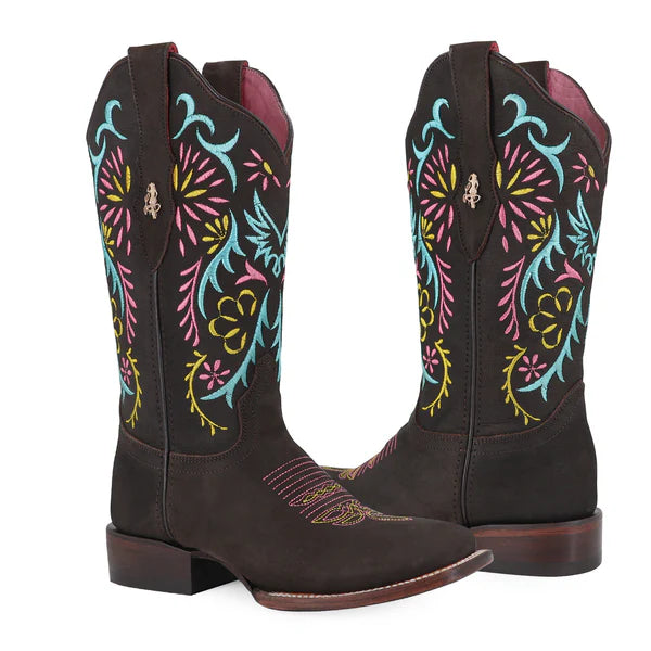 Bota Vaquera Para Dama De Piel Modelo Euforia