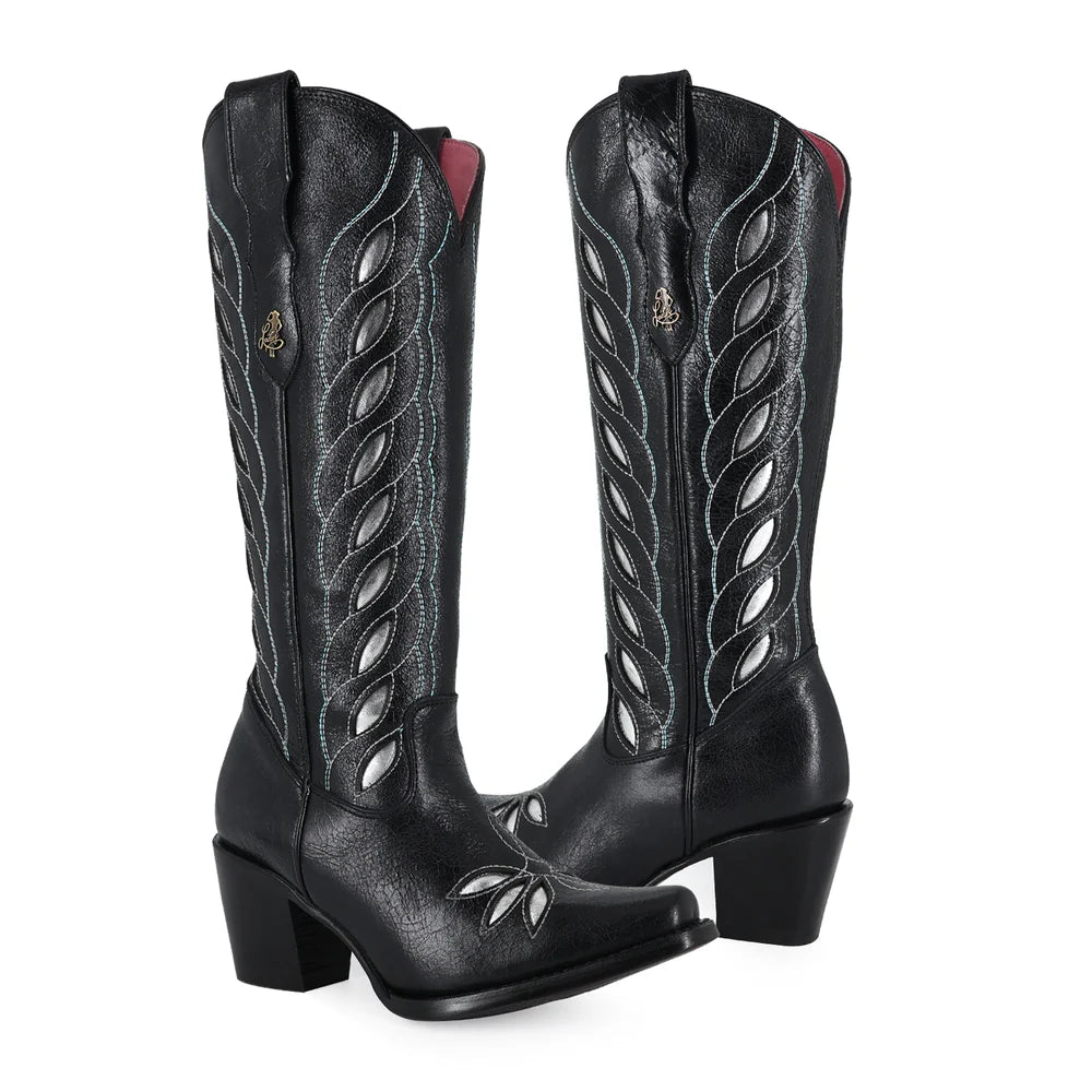 Bota vaquera para dama de piel modelo Maya