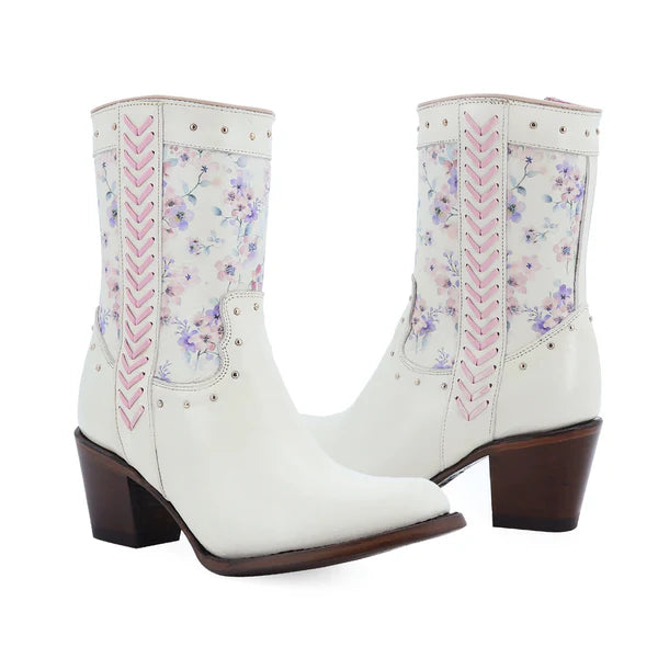 Botin Vaquero Para Dama de Piel Modelo Abril