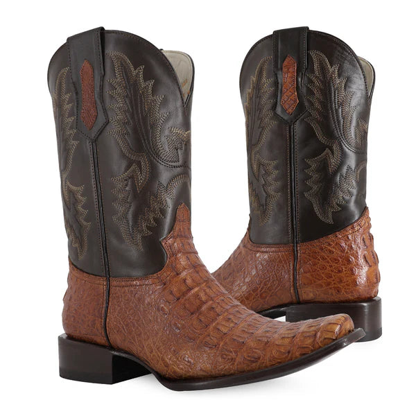 Bota Vaquera Dubai Cocodrilo Lomo Coñac