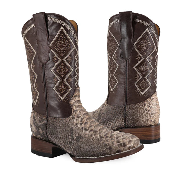 Bota Vaquera Bulldog Pitón Taupe