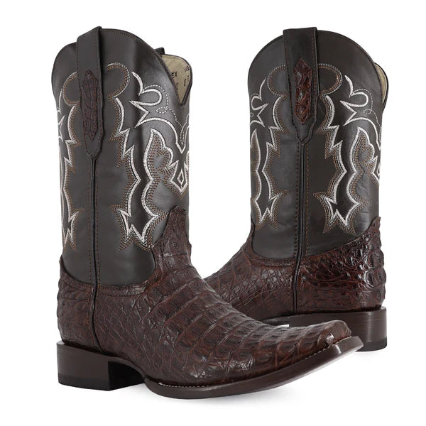 Bota Vaquera Dubai Cocodrilo Lomo Cafe