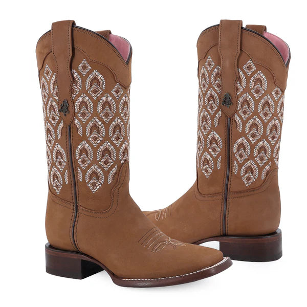 Bota Vaquera Para Dama de Piel Modelo Santorini