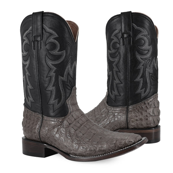 Bota Vaquera Bulldog Cocodrilo Lomo Gris